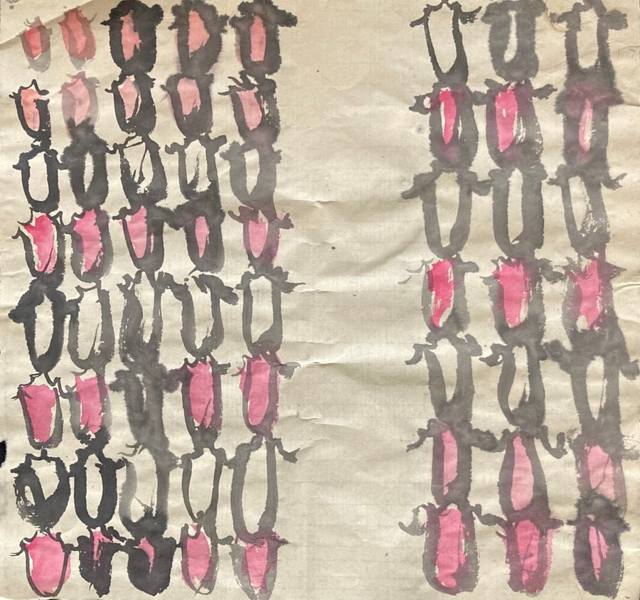 Jesters, gouache, watercolor and ink on rice paper